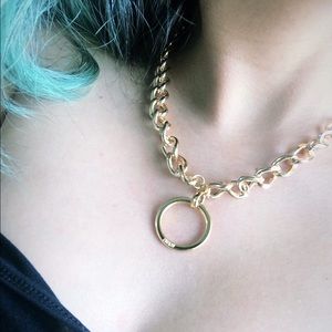 Gold plated Versus key ring necklace
